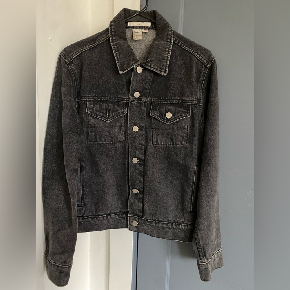 American Apparel Mens Black Washed Denim Jacket